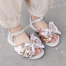 Sandalias de verano para niña, zapatos de princesa con lazo, transpirables, sin dientes, fondo suave 2024 - compra barato