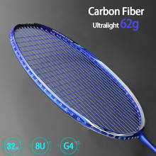 Carbon Fiber Super Light 8U 62g Strung Badminton Racket Max Tention 32LBS Professional Racquet Offensive Type Rackets String Bag 2024 - buy cheap