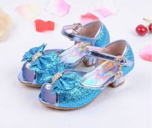 Children Sandals For Girls Weddings Girls Sandals Crystal High Heel Shoes Banquet Pink Gold Blue Gold 2024 - buy cheap
