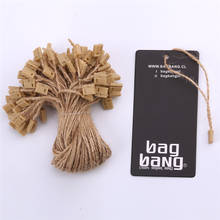 7 inches jute hemp hang tag string 300pieces/lot jute hang tag strings cord for garment price hangtag or seal tag 2024 - buy cheap