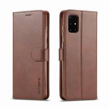 Capa carteira para samsung galaxy, a51 a71, fechamento magnético, flip de luxo, bolsa de telefone de couro, para samsung a 71 51 coque 2024 - compre barato