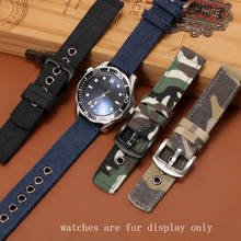 Yopo pulseira de nylon camuflada, pulseira com 18mm 20mm 22mm 24mm e fivela de pino para homens, acessórios esportivos de relógio 2024 - compre barato