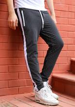 Pantalones casuales para hombre, joggers de rayas verticales con correa elástica, deportivos, de chándal largo para Fitness, Toursers 2024 - compra barato