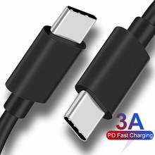 Cable USB PD tipo C a tipo C, Cable de carga rápida 3A 4,0 QC3.0, Cable tipo C de carga rápida para Samsung S9 S8 para Redmi K20 Note 7 Pro 2024 - compra barato