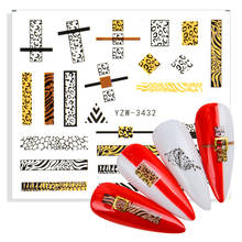 Леопардовые сексуальные животные наклейки для ногтей буквенный дизайн водное тату Фольга для дизайна ногтей наклейки Гель-лак слайдер 2024 - купить недорого