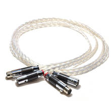 Par de cables de interconexión XLR de audio chapados en plata 8N OCC con conector XLR de fibra de carbono 2024 - compra barato