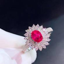 Anel de diamantes vermelha de rubi h725, joias para mulheres, anéis finos de aniversário, anéis elegantes para mulheres 2024 - compre barato