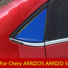 Pegatina triangular de acero inoxidable para parabrisas trasero de coche, pegatina de alta calidad para Chery ARRIZO5, llegada 5 2024 - compra barato