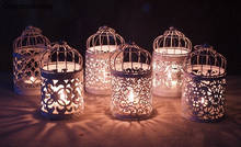 Lanterna para velas, 6 peças, gaiola de metal, suporte de vela de casamento, cor branca, marrocos, vintage, pequenas lanternas para decoração de velas 2024 - compre barato