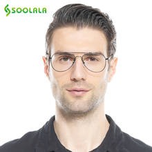 SOOLALA, большие металлические мужские очки для чтения с памятью, Leesbril Mannen, большая оправа для очков, очки для дальнозоркости + 1,0 1,5 2,0 до 4,0 2024 - купить недорого