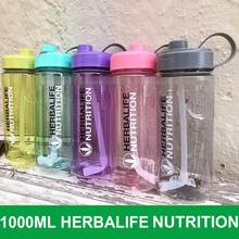 6 color 1000ml herbalife Nutrition water bottle outdoor BPA free space with strap straw Shaker sports Bottle 2024 - buy cheap