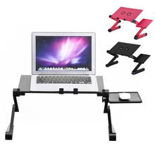 Adjustable 360 Foldable Laptop Desk Table Stand Holder w/ Cooling Dual Fan with Mouse Pad Notebook Table for Bed 2024 - buy cheap