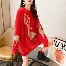 2020 Christmas Sweater Women Autumn Winter Warm Pullovers Print Jumper Long Sleeve O-Neck Casual Women's Sweater Winter Clothes 2024 - buy cheap
