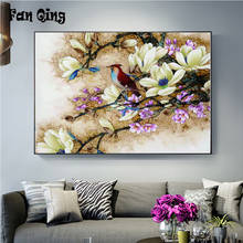 Diamond Painting 5D DIY  Full Square round Drill "Birds and flowers"  Cross Stitch  Home Decor Gift 2024 - buy cheap