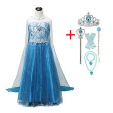 Princess Girls Cosplay Costumes Snow Queen Elsa Dress For Kids Halloween Party Dress Disfraz Carnaval Vestidor Robe Infantil 2024 - buy cheap