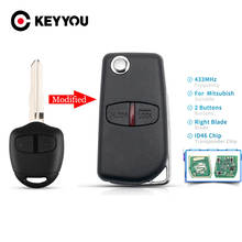 KEYYOU MIT11 MIT8 Uncut Blade 2/3 Buttons 433 MHz ID46 Chip Remote Car Key Fit For Mitsubishi Outlander Lancer EVO Colt Mirage 2024 - buy cheap