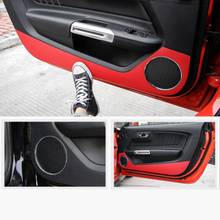 Molduras interiores de coche, pegatina antipatadas y antisuciedad para puerta de fibra de carbono, para Ford Mustang 2015, 2016 2024 - compra barato