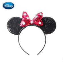 Disney tiara com orelhas de mouse, acessório clássico de bolinhas e lantejoulas para cabelo, 1 peça 2024 - compre barato
