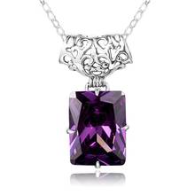 Szjinao Silver Pendant For Women Real 925 Sterling Silver Amethyst Pendants Necklace Statement Womens Jewelry Crystal Gemstone 2024 - buy cheap
