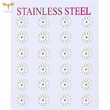 Fresh Korean Earrings Beatiful Flower Style Stud Earrings for Women Girls Stainless Steel Jewelry Set Wholesale 12 Pairs Lot 2024 - buy cheap