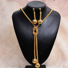 WANDO  Bead Big Jewelry set Necklace & Pendant Bracelet Earrings Gold Color Chain Women Romantic Gift African set Arab 2024 - buy cheap