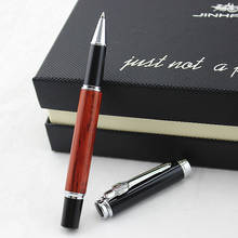 Шариковая ручка Jinhao с черным стержнем, подарочная ручка из натурального красного дерева для письма, товары для бизнеса, офиса, дома и школы 2024 - купить недорого