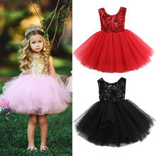 1-5 Years Baby Girls Dress Fancy Sequins Wedding Party Dresses For Girls Sleeveless Birthday Baptism Princess Elegant Dresses 2024 - buy cheap