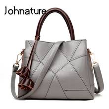 Johnature Luxury Handbag 2022 New Fashion Large Capacity Women Bag Soft Leather Casual Tote Solid Color Shouler Messenger Bags 2024 - buy cheap