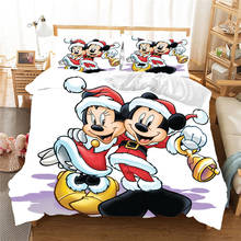 Mickey Minnie Christmas Bedding Set Duvet Cover Children Bed Set Queen King Size Bedding Set Gift Nightmare Before Christmas 2024 - buy cheap