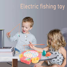 Новинка Монтессори 3d пластина для рыбалки детская головоломка музыка вращающаяся электрическая Магнитная игрушка для рыбалки подарок для детей 2024 - купить недорого
