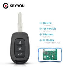 KEYYOU 10pcs For Renault Sandero Dacia Logan Lodgy Dokker Duster 2016 Remote Car Key Fob 433MHZ PCF7961M Chip Uncut Key Blade 2024 - buy cheap