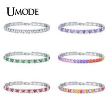 UMODE Fashion New Colorful Crystal Tennis Bracelets for Women Men Square Zircon White Gold Box Chain Jewelry Bijoux AUB0178 2024 - buy cheap