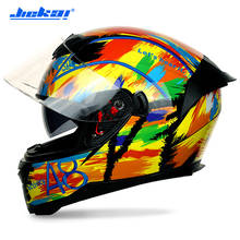 Casco de Moto de cara completa, protector de cabeza de doble visera, forro lavable, aprobado por DOT 2024 - compra barato