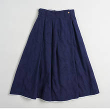 New Spring Women Cotton Skirt Retro Elastic Waist Big Hem Pleated A-line Women Skirts 2024 - buy cheap