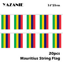 YAZANIE 14*21cm 20PCS 5Meter Mauritius String Flag Internation World Country Polyester Flag Events Party Flag 2024 - buy cheap