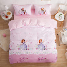 Conjunto de cama romântico rosa sofia princesa, conjunto de roupa de cama tamanho duplo com edredom, capas de edredom para meninas, decoração de quarto, conjunto de cama de inverno para solteiro 2024 - compre barato