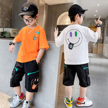 Cartoon Short Sleeve t-Shirt+Shorts 2Pcs Boys Outfits For 4 5 6 7 8 9 10 11 12 14 Yrs Kids Clothing Set Casual Sports Boys Suit 2024 - buy cheap