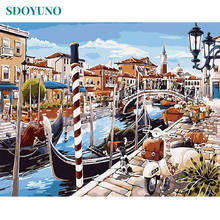 SDOYUNO Acrylic Paint By Numbers Venice Scenery Oil Painting By Numbers On Canvas 40x50cm Frameless DIY Hand Painting Home Decor 2024 - buy cheap