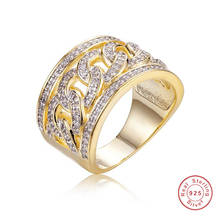 925 anillos de plata esterlina de anillo de oro de 14 quilates con diamantes de imitación para mujer y hombre, joyería de marca, estilo Punk 2024 - compra barato