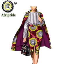 Conjunto de 2 peças de roupas africanas para mulheres, casaco longo + saia de ancara estampado, roupão de painel iki, plus size, bazin rico, afriorgulho s1826008 2024 - compre barato