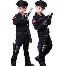 Halloween Policeman Uniforms Fancy SWAT Kids Cosplay Costume Special Police Party Clothing Set Combat Tactics Suit for Children 2024 - buy cheap