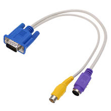 Adaptador vga para rca s-video, 2 peças, portátil, 15 pinos, adaptador de cabo de vídeo adequado para pc 2024 - compre barato