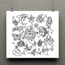 ZhuoAng  Mermaid Clear Stamp / Scrapbook Rubber Stamp / Craft Clear Stamp Card / Seamless Stamp 2024 - buy cheap