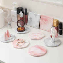 Luxury Unique Marble Pink Gold Ceramic Placemat Coaster Porcelain Mats Pads Table Decoration Accessories Kitchen Tool Gift 2024 - купить недорого