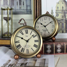 Reloj despertador redondo americano, reloj silencioso creativo, Retro, de escritorio de estilo europeo, adornos, reloj de mesa para decoración del hogar LD412 2024 - compra barato