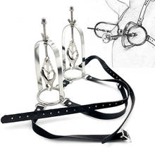 Leather Bondage Strapon Stainless Steel Nipple Clamps BDSM Torture Adult Games Restraints Slave Fetish Sex Toys For Women 2024 - buy cheap