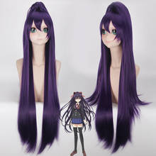 Прямые темно-фиолетовые длинные парики Yatogami Tohka для косплея, термостойкий парик для Хэллоуина + бесплатная шапочка для парика 2024 - купить недорого