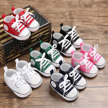 Zapatillas deportivas de lona para bebés, zapatos para recién nacidos, de primeros pasos, antideslizantes de suela blanda 2024 - compra barato