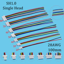 Conector de fio 10 flash sh1.0 2-8pin, linha eletrônica de extremidade única 28awg 10cm 1.0mm 2024 - compre barato