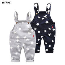 YATFIML Spring Autumn Cute Toddler Boys And Girls Star Overalls Pattern Cotton Suspender with Buttons 2024 - buy cheap